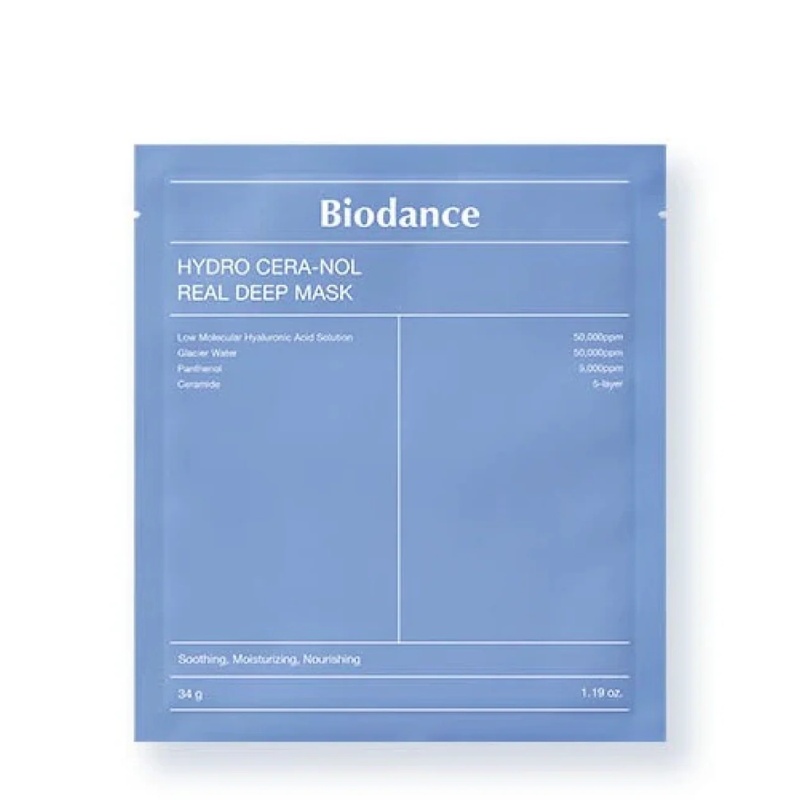 Гідрогелева маска для відновлення шкіри з керамідами та льодовиковою водою BIODANCE Hydro Cera-Nol Real Deep Mask, 34 г 8809937360629 фото