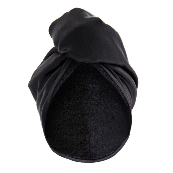 Двосторонній рушник-тюрбан для делікатної сушки волосся (чорний) Mon Mou Hair Turban 14765 фото