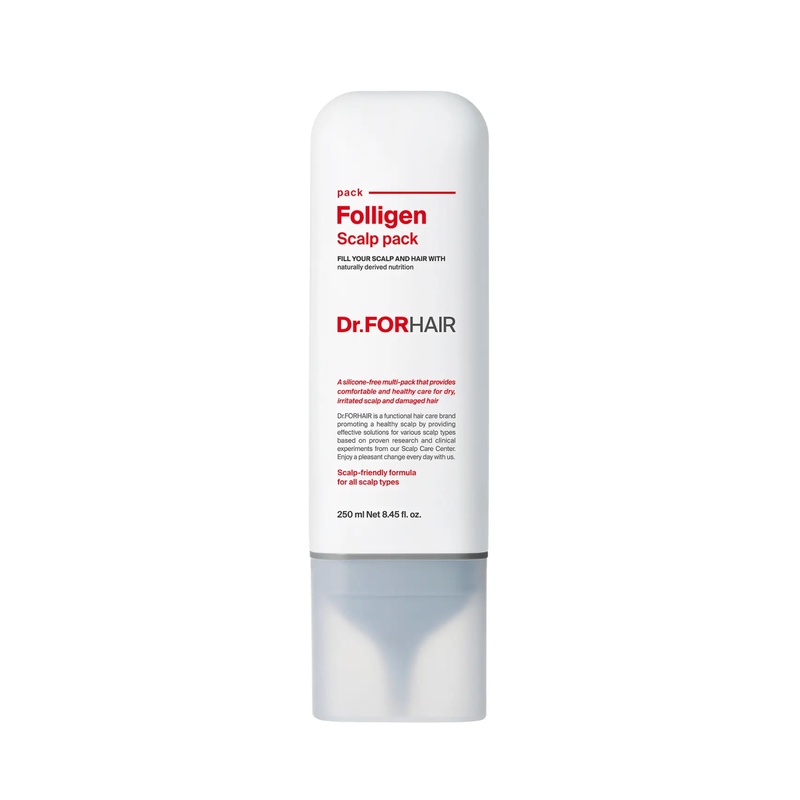 Оздоровлююча маска для шкіри голови Dr.ForHair Folligen Scalp Pack, 250 мл 8809485532011 фото