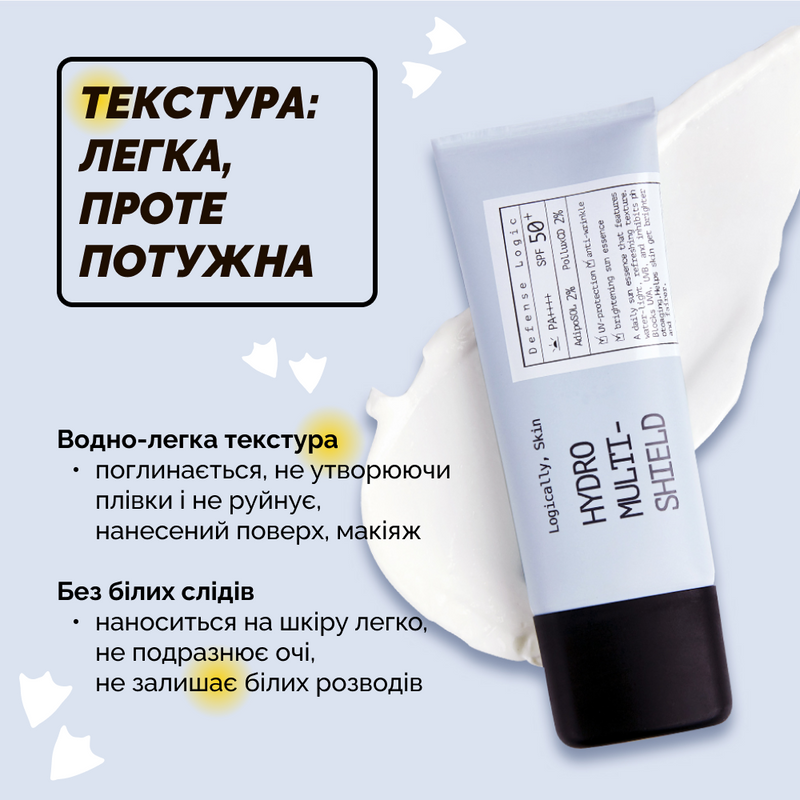 Зволожувальний сонцезахисний флюїд для обличчя Logically, Skin Hydro Multi-Shield Sun Essence SPF30 / PA++++, 40 мл 8809645450490 фото