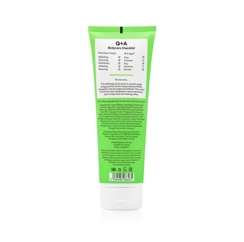 Скраб для тіла з AHA-кислотами Q+A AHA Exfoliator Body Scrub, 250 мл 5060486266265 фото