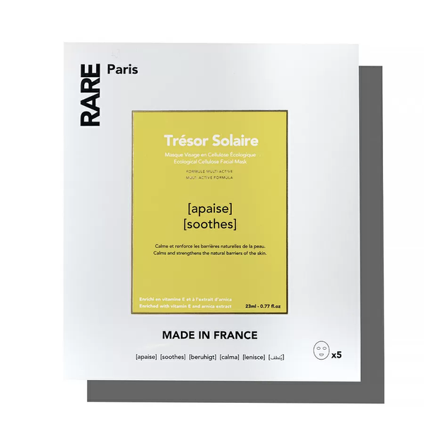 Набір з п’яти заспокійливих масок для обличчя RARE Paris Trésor Solaire з Вітаміном Е та екстрактом арніки 65768798090 фото