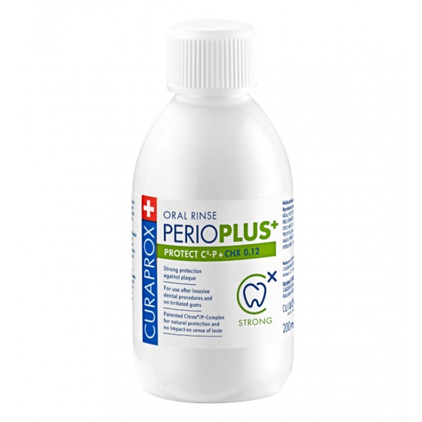 Ополіскувач для порожнини рота Curaprox PerioPlus+ Protect містить Citrox і 0.12% хлоргексидину, 200 мл 7612412426588 фото