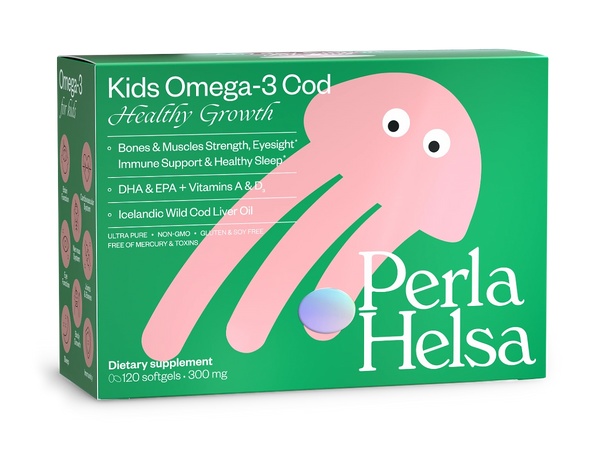 KIDS Омега-3 з вітамінами А і Dз, 120 капсул Perla Helsa Kids Omega-3 Cod Healthy Growth Dietary Supplement 4820225140109 фото