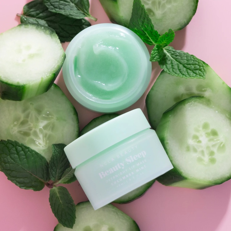 Нічна маска для губ «Огірок-м’ята» NCLA Beauty Beauty Sleep Overnight Lip Mask - Cucumber Mint, 15 мл 850034009599 фото