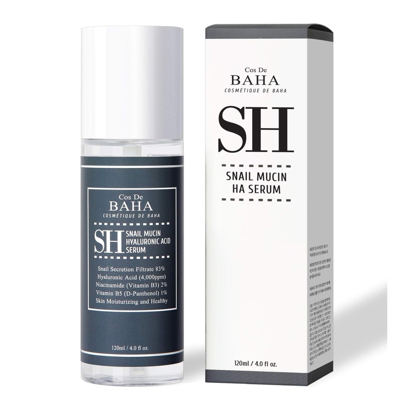 Зволожуюча сироватка з муцином равлика COS DE BAHA SH Snail Mucin Hyaluronic Acid Serum, 120 мл 8809240318102 фото