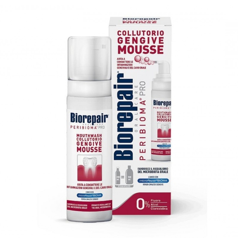 Рідина для полоскання рота BIOREPAIR Peribioma Mousse Mouthwash, 200 мл 8017331070963 фото