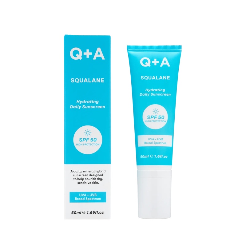 Зволожуючий сонцезахисний крем для обличчя Q+A Squalane Hydrating Daily Sunscreen, 50 мл 5060486267859 фото