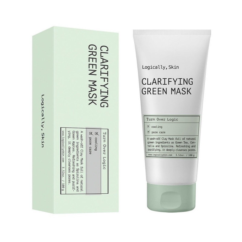 Очищувальна маска з глиною та спіруліною Logically, Skin Clarifying Green Mask, 100 г 8809645450308 фото