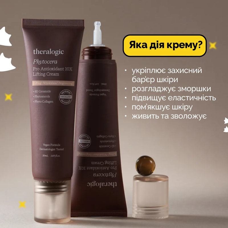 Антиоксидантний крем з керамідами та фітостеролом Doctors Theralogic Phytocera Pro Antioxidant 10X Lifting Cream, 50 мл 8809783329825 фото