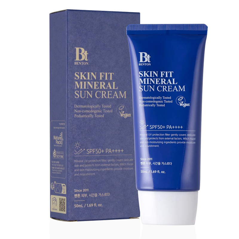 Сонцезахисний крем на мінеральній основі Benton Skin Fit Mineral Sun Cream SPF50+/PA++++, 50 мл 56789022 фото