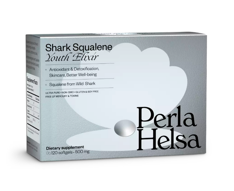 Сквален Еліксир молодості, 120 капсул Perla Helsa Shark Squalene Youth Elixir Dietary Supplement 4820225140185 фото