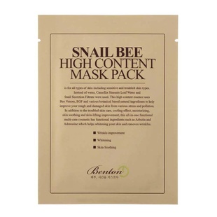 Маска з муцином равлика і отрутою бджоли Benton Snail Bee High Content Mask, 1 шт 8809540510183 фото