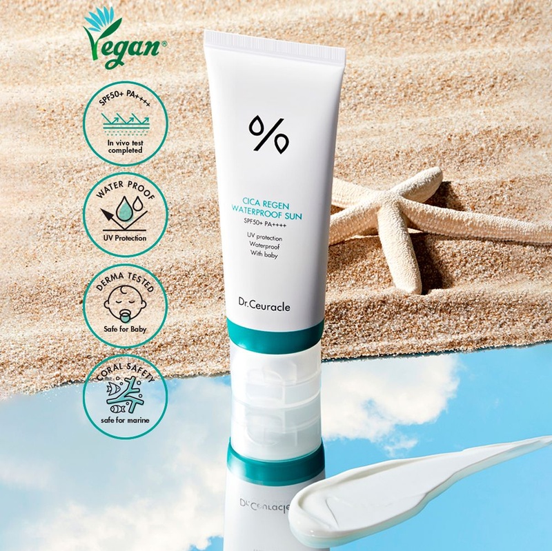 Водостійкий сонцезахисний крем з центелою азіатською SPF50+ PA++++ Dr.Ceuracle Уцінка, 100 мл 88061336156451 фото