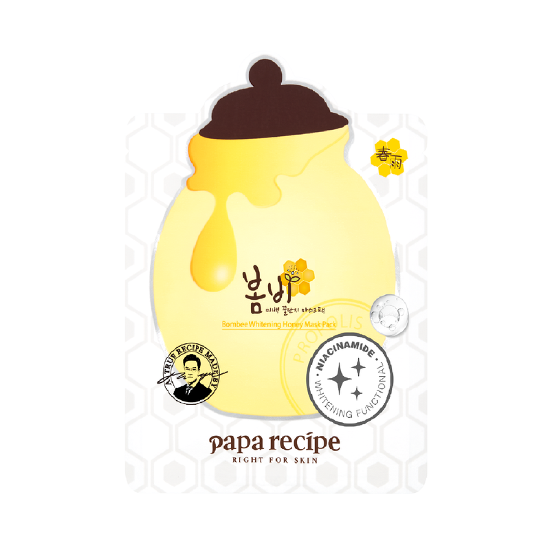 Освітлювальна тканинна маска з алмазною пудрою та екстрактом меду Papa Recipe Bombee Whitening Honey Mask, 25 г 3234 фото