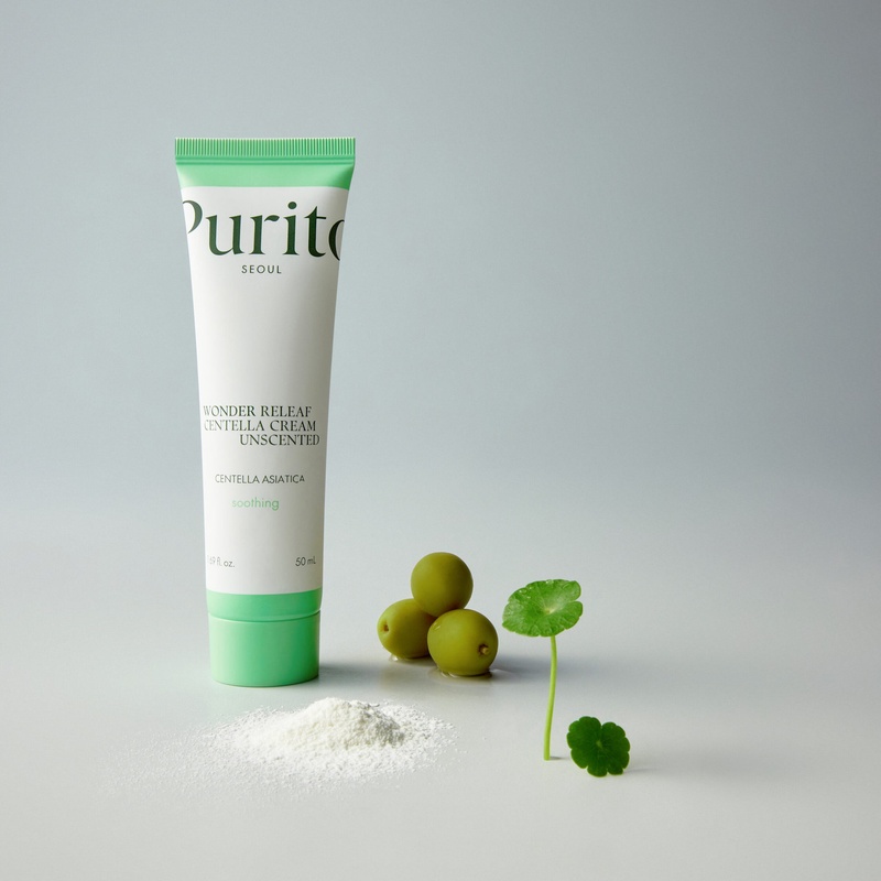 Крем для чутливої шкіри з центеллою без ефірних олій Purito Seoul Wonder Releaf Centella Cream Unscented, 50 мл 03285 фото