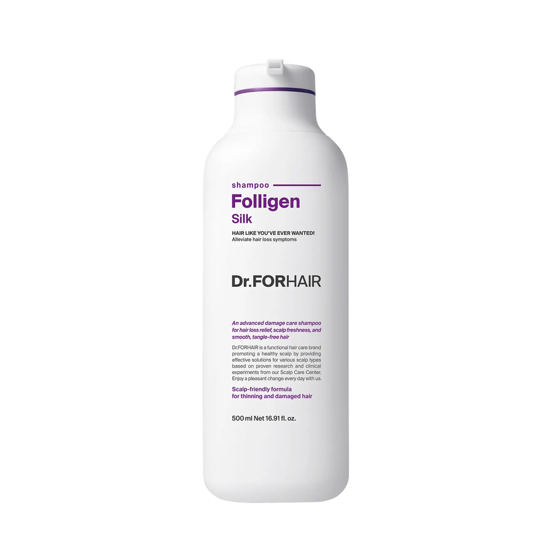 Шампунь для сухого та пошкодженого волосся Dr.FORHAIR Folligen Silk Shampoo, 500 мл 8809485532660 фото