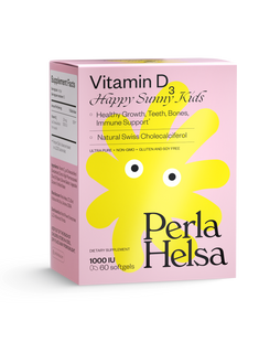 Вітамін Dз 1000 UI, 60 капсул Perla Helsa Vitamin D3 1000 UI Happy Sunny Kids Dietary Supplement 4820225140178 фото