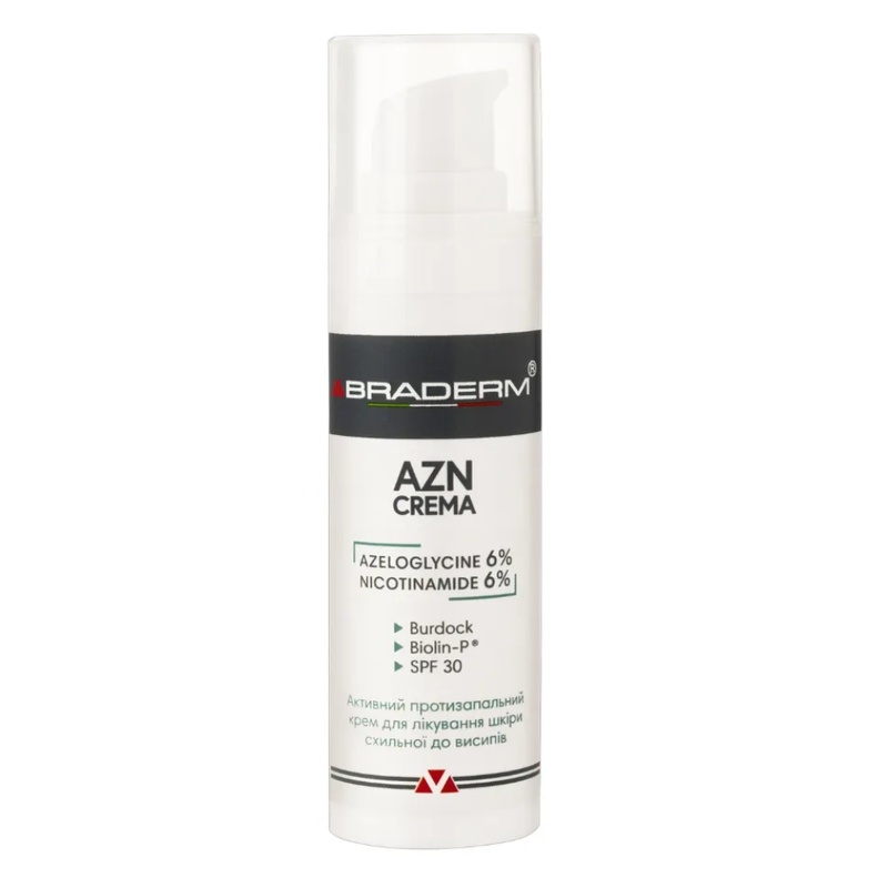 Денний зволожуючий крем BRADERM Azn Cream SPF 30, 30 мл 972501047 фото